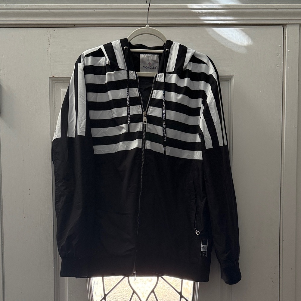 Moncler Black and White Hooded Jacket